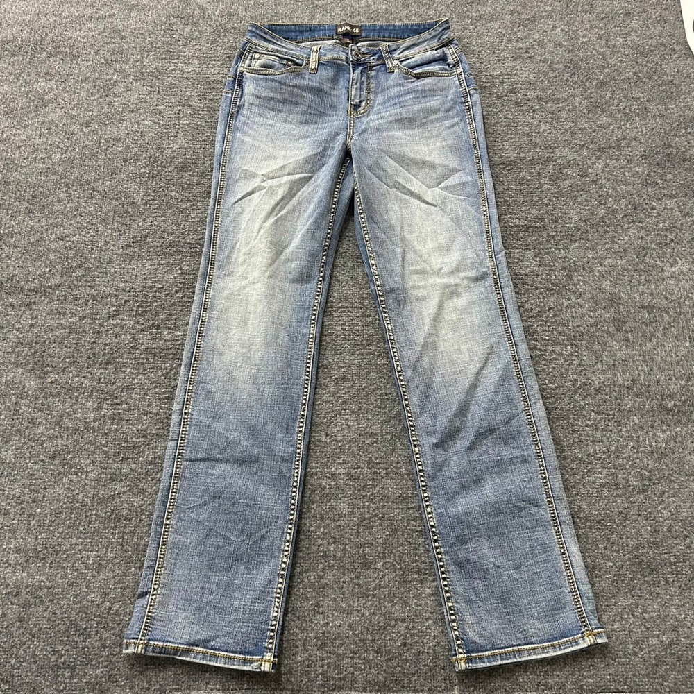 Rank 45 Jeans Womens Size 30W x 32L Blue Straight Leg Stretch Casual Light Wash